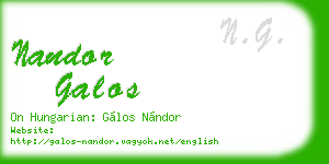 nandor galos business card