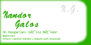 nandor galos business card